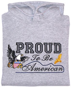 Embroidered Patriotic Eagle Sweatshirt - Sz Lrg
