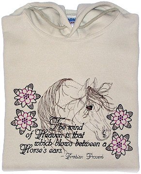 Embroidered Arabian Horse Sweatshirt -Sz M or L