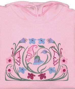 Embroidered Floral butterfly Sweatshirt -Sz Sm