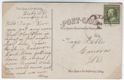 Bixby South Dakota Cancel on Postcard DPO 1895-1951 Perkins County Free Shipping!!