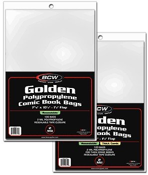 BCW 1000ct (Case) Golden Resealable Comic Bags