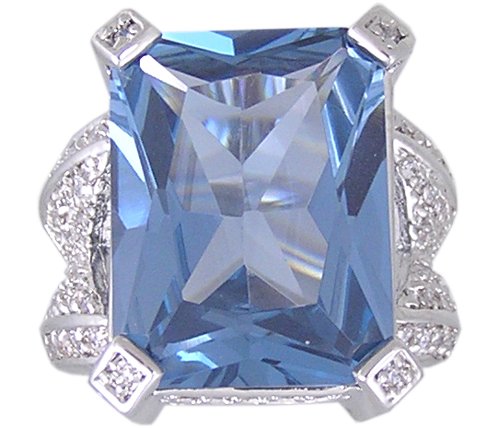 BLUE CUBIC ZIRCONIA CZ RING SIZE 5 6 or 10 Jewelry