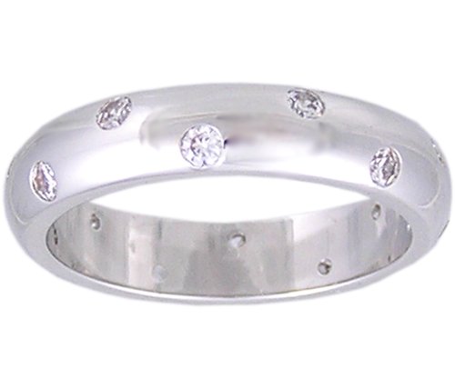 CUBIC ZIRCONIA CZ BAND ETERNITY RING SIZE 5 6 7 8 9 or 10