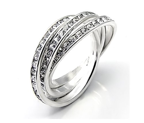 CUBIC ZIRCONIA CZ ETERNITY ROLLING RING SIZE 5 9 or 10