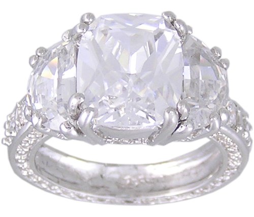 CUBIC ZIRCONIA CZ .925 STERLING SILVER RING SIZE 5 or 8