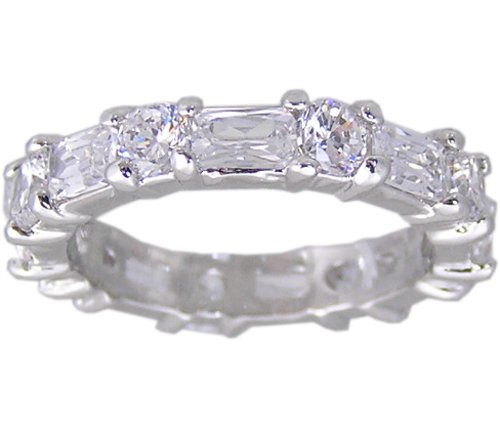 CLEAR CUBIC ZIRCONIA CZ ETERNITY RING SIZE 6 8 9 & 10