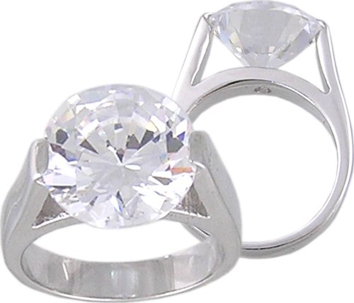 CLEAR CUBIC ZIRCONIA CZ SOLITAIRE RING SIZE 5 6 or 7