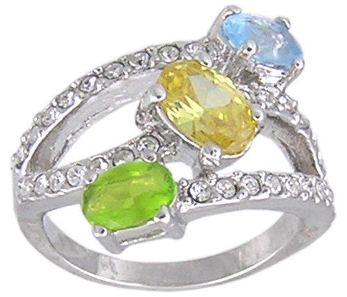 CUBIC ZIRCONIA STERLING SILVER RING SIZE 5 6 7 8 or 9