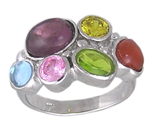 CUBIC ZIRCONIA CZ STERLING SILVER RING SIZE 5 7 or 10