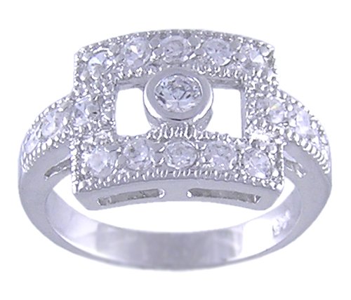 CLEAR CUBIC ZIRCONIA CZ VINTAGE STYLE RING SIZE 5 6 7 8 9