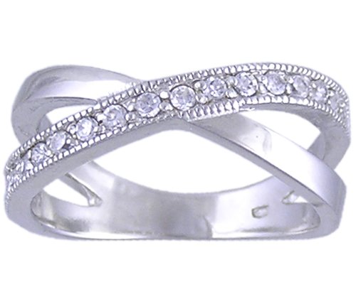 CLEAR CUBIC ZIRCONIA CZ SILVER RING SIZE 5 6 7 8 10