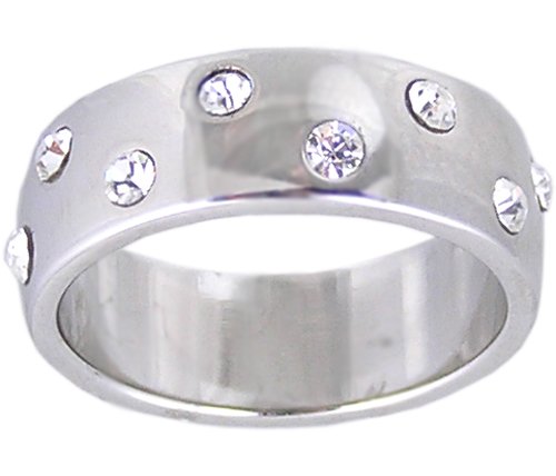CLEAR CRYSTAL ETERNITY FASHION RING SIZE 6 7 or 8