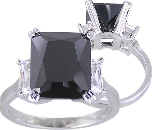 BLACK CZ CUBIC ZIRCONIA RING SIZE 5 6 7 or 8