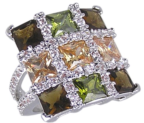 MULTI CUBIC ZIRCONIA CZ FASHION RING SIZE 5 or 7