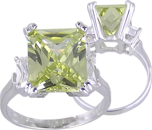 YELLOW CUBIC ZIRCONIA FASHION RING SIZE 5 6 8 9 or 10
