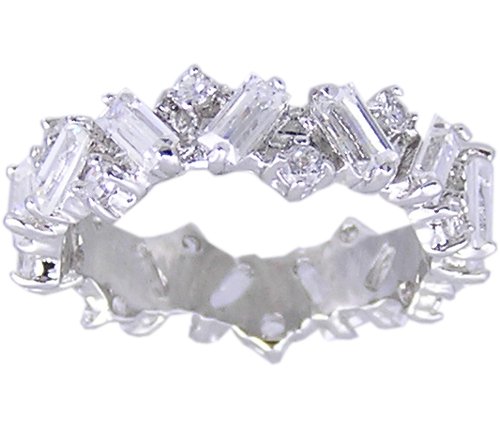 CLEAR CUBIC ZIRCONIA ETERNITY RING SIZE 6 7 8 9 10