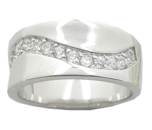 CUBIC ZIRCONIA CZ STERLING SILVER RING SIZE 8 9 or 10