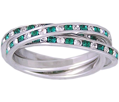 GREEN CZ CUBIC ZIRCONIA ROLLING RING SIZE 5 6 7 9 or 10