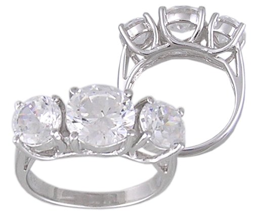 CZ CUBIC ZIRCONIA STERLING SILVER RING SIZE 6 or 9