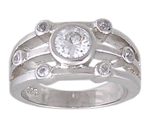CZ CUBIC ZIRCONIA SILVER FASHION RING SIZE 6 7 or 9