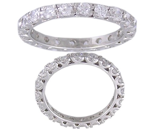 CZ CUBIC ZIRCONIA SILVER ETERNITY RING SIZE 7 8 or 9