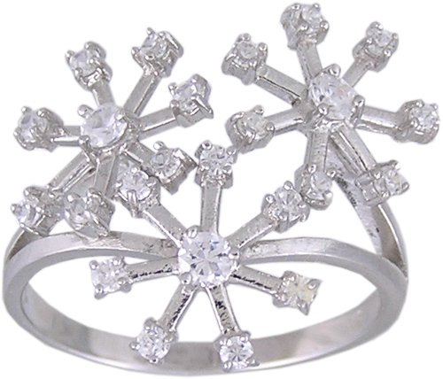 CUBIC ZIRCONIA CZ STERLING SILVER RING SIZE 6 or 8