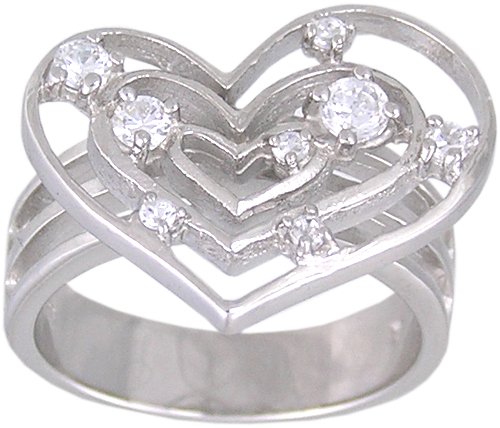 CUBIC ZIRCONIA CZ STERLING SILVER RING SIZE 6 8 or 9