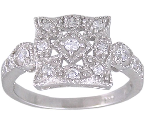 CUBIC ZIRCONIA CZ .925 STERLING SILVER RING SIZE 9