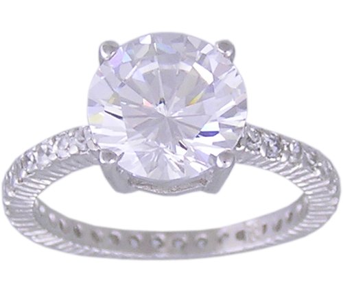 CUBIC ZIRCONIA STERLING SILVER RING SIZE 5 6 8 9 & 10