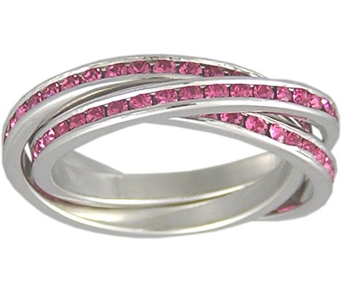 PINK CZ 925 SILVER ROLLING RING SIZE 5 6 7 8 9 or 10