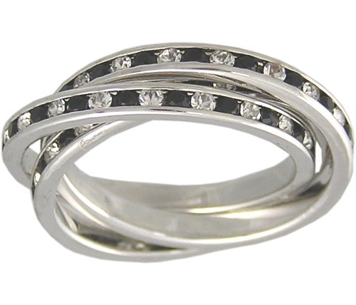 GARNET CUBIC ZIRCONIA ROLLING RING SIZE 6 or 9