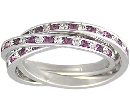 AMETHYST CUBIC ZIRCONIA ROLLING RING SIZE 5 6 or 9