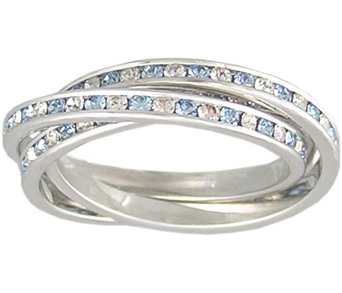 BLUE CZ CUBIC ZIRCONIA ROLLING RING SIZE 5 6 7 9 or 10
