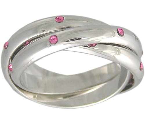 PINK CUBIC ZIRCONIA ROLLING RING SIZE 4 5 6 7 9 10 & 11