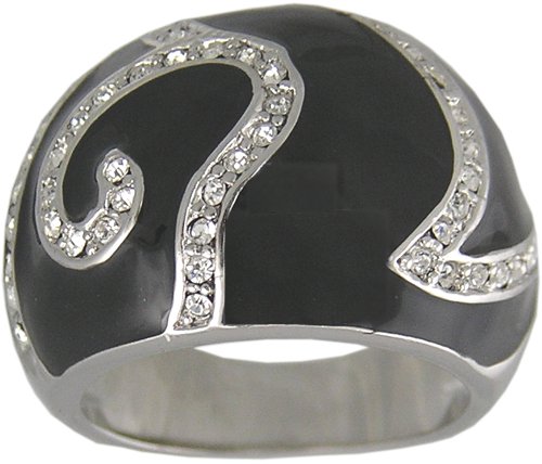 BLACK CUBIC ZIRCONIA CZ RING SIZE 7 8 or 9 JEWELRY