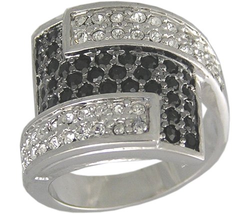 BLACK CUBIC ZIRCONIA CZ RING SIZE 5 6 7 8 9 10 JEWELRY