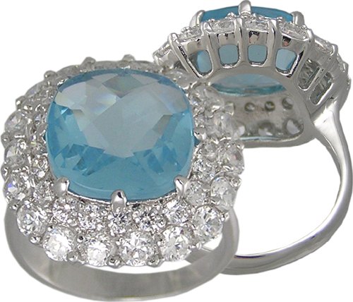BLUE CUBIC ZIRCONIA CZ RING SIZE 5 6 7 8 9 & 10 JEWELRY