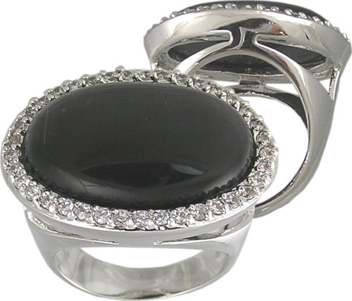BLACK CUBIC ZIRCONIA CZ RING SIZE 5 6 8 or 9 JEWELRY