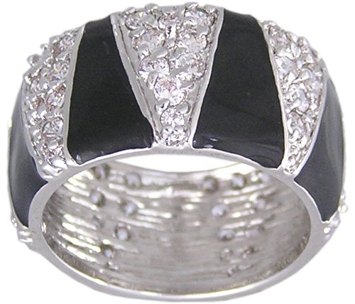 CUBIC ZIRCONIA CZ RING SIZE 8 BLACK JEWELRY