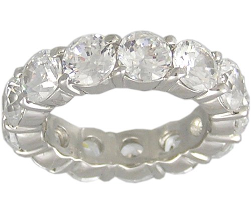 CUBIC ZIRCONIA CZ SILVER ETERNITY RING SIZE 9