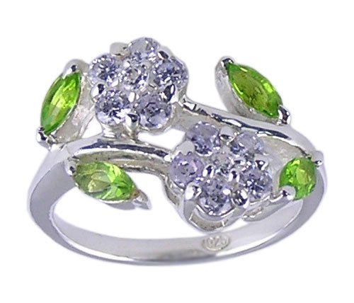 MULTI CUBIC ZIRCONIA CZ 925 SILVER RING SIZE 5 6 or 7
