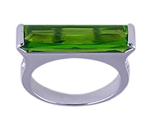 GREEN CUBIC ZIRCONIA CZ SILVER RING SIZE 5 7 8 9 or 10