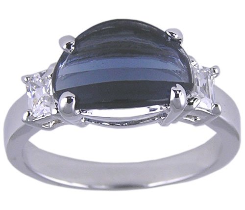 BLUE CUBIC ZIRCONIA CZ RING SIZE 5 6 7 or 8 JEWELRY