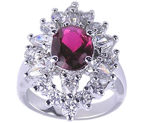 RUBY RED CUBIC ZIRCONIA CZ RING SIZE 5 6 or 7 JEWELRY