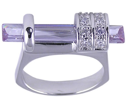 PURPLE CUBIC ZIRCONIA CZ RING SIZE 6 JEWELRY