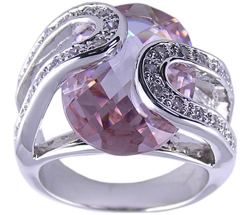 PURPLE CUBIC ZIRCONIA CZ RING SIZE 6 7 8 or 9 JEWELRY