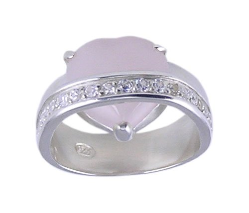 PINK CUBIC ZIRCONIA CZ 925 SILVER RING SIZE 5 6 7 or 8