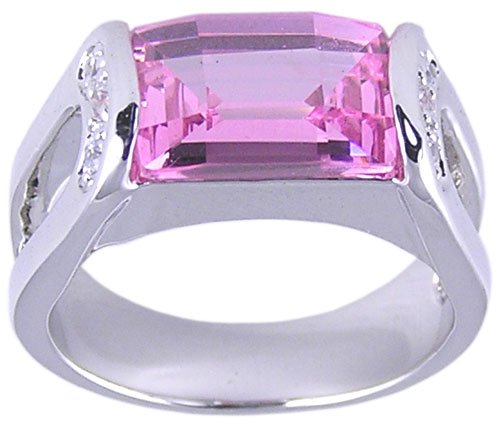 PINK CUBIC ZIRCONIA CZ RING SIZE 5 FASHION JEWELRY