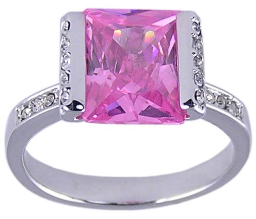 PINK CUBIC ZIRCONIA CZ RING SIZE 7 8 or 10 JEWELRY