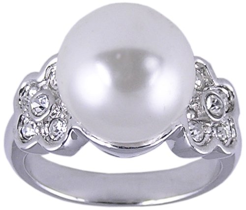 CZ & SYNTHETIC PEARL RING SIZE 7 8 or 10 JEWELRY